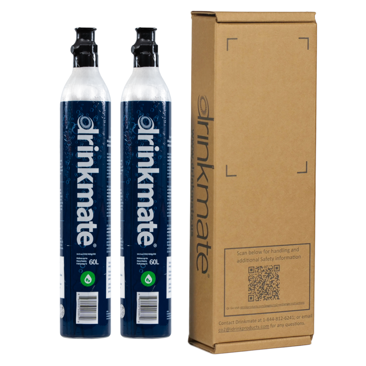CO₂ Refill Cylinders – 60L (14.5 oz) | 2-Pack Sparkling Drink Carbonators