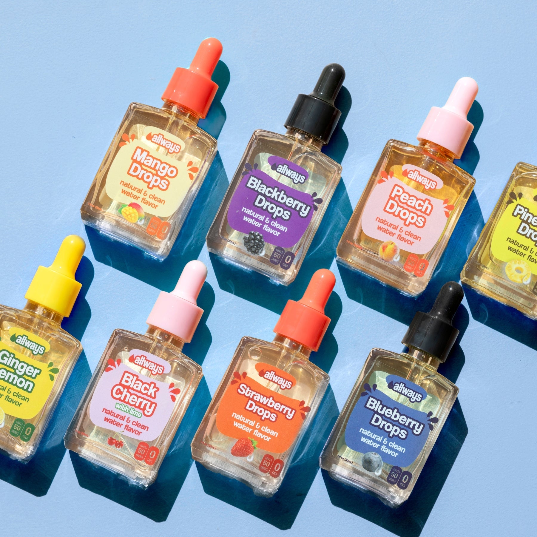 Allways Cream Soda Drops on a blue background